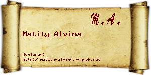 Matity Alvina névjegykártya
